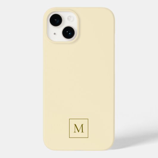 Cream Modern Minimal Elegant Initial Monogram Case-Mate iPhone Hülle (Rückseite)