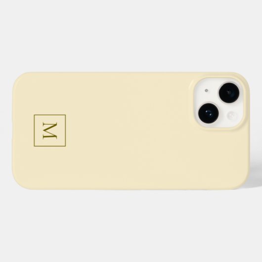 Cream Modern Minimal Elegant Initial Monogram Case-Mate iPhone Hülle (Rückseite (Horizontal))