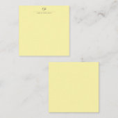 Cream Modern Monogrammed Calligraphy Plain Name Mitteilungskarte (Vorne/Hinten)