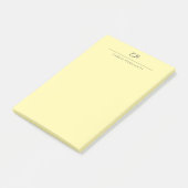 Cream Modern Monogrammed Calligraphy Plain Name Post-it Klebezettel (angewinkelt)