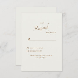 Cream Modern Schriftart Wedding RSVP