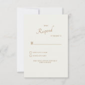 Cream Modern Schriftart Wedding RSVP Karte (Vorderseite)