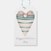 Cream Modern Valentine Dekoriertes Herz Geschenkanhänger (Vorderseite)