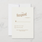 Cream Modern Wedding RSVP Karte (Vorderseite)