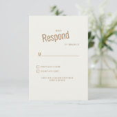 Cream Modern Wedding RSVP Karte (Stehend Vorderseite)