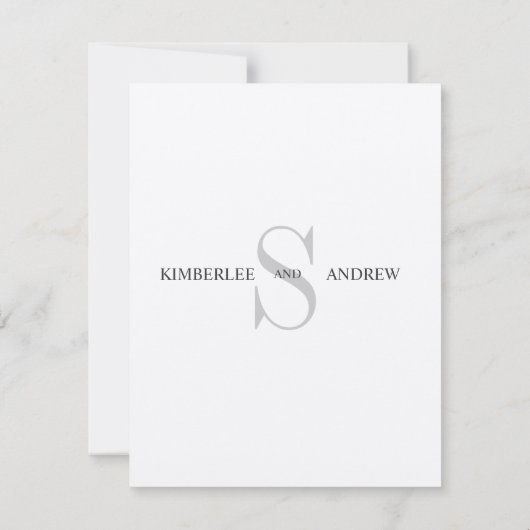 Cream Monogram Reply Cards RSVP Karte (Rückseite)