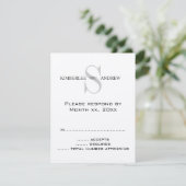 Cream Monogram Reply Cards RSVP Karte (Stehend Vorderseite)