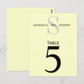 Cream Monogram Wedding Tischnummer Cards (Vorne/Hinten)