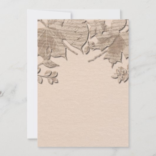 Cream Mud Verlasse rustikale Herbsthochzeit Einlad Einladung (Rückseite)