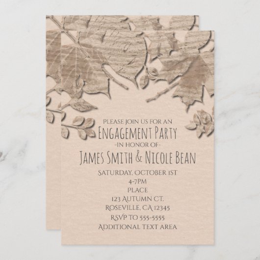 Cream Mud Verlasse rustikale Herbsthochzeit Einlad Einladung (Vorne/Hinten)