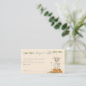 Cream Navy Lamb Sheep Baby Dusche Windel Raffel Begleitkarte (Stehend Vorderseite)