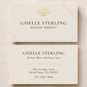 Cream Neutral Massage Therapist Minimalistisch Lot Visitenkarte