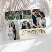 Cream Newlyweds Multi Foto Wedding Ankündigung