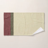 Cream Olive Burgundy Simple Stripe Crosshatch Badhandtuch Set (Handtuch)