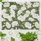 Cream & Olive floral Geschirrtuch (Gefaltet)