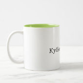 Cream Olive Green Frosch Name Zweifarbige Tasse (Links)