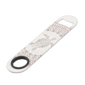 Cream Ombre Turtle und Mandala Tropical Speedflaschenöffner (Vorderseite Schrägansicht)