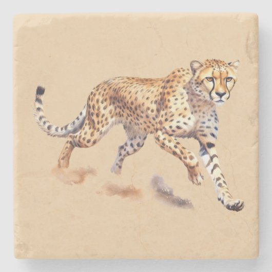 Cream Orange Cheetah Steinuntersetzer (Vorderseite)