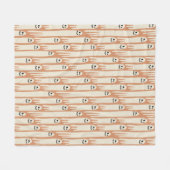 Cream & Orange Ghost Friends Pattern Fleecedecke (Vorderseite (Horizontal))
