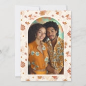 Cream Orange Groovy Retro Wildblume Brautparty Einladung (Rückseite)