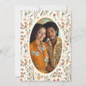 Cream Orange Groovy Wildblume Brautparty Einladung (Rückseite)