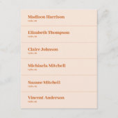 Cream Orange Retro Boho Wedding Platzkarte DIY (Vorderseite)