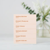 Cream Orange Retro Boho Wedding Platzkarte DIY (Stehend Vorderseite)