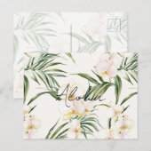 Cream Orchid Blume Aloha Postkarte (Vorne/Hinten)