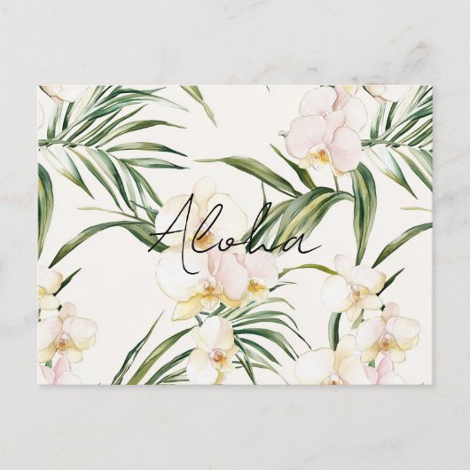 Cream Orchid Blume Aloha Postkarte (Vorderseite)