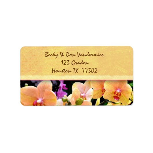 Cream Orchid Blume Labels Adressaufkleber (Vorne)