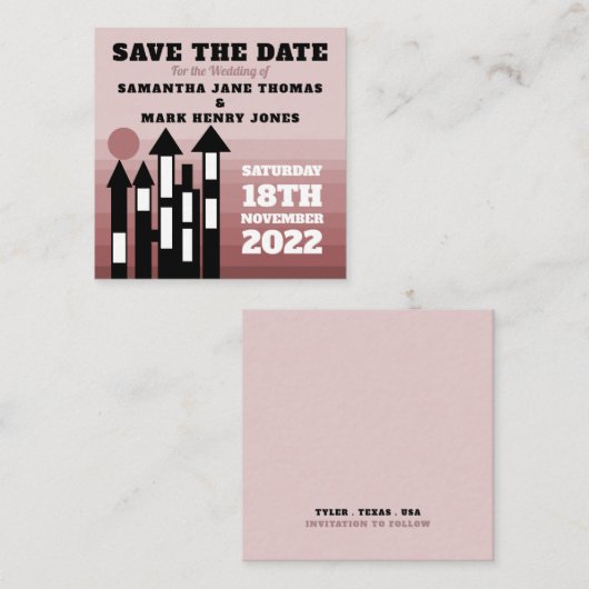 Cream Oriental Palace, Save the Date Begleitkarte (Vorne/Hinten)