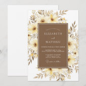 Cream Painterly Bloom Hochzeit Einladung (Vorne/Hinten)