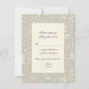Cream Paisley Wedding RSVP Hinweis Karte