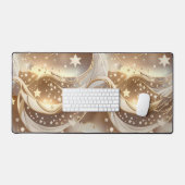 Cream Pale Gold Celestial Moon Glow Schreibtischunterlage (Tastatur & Maus)