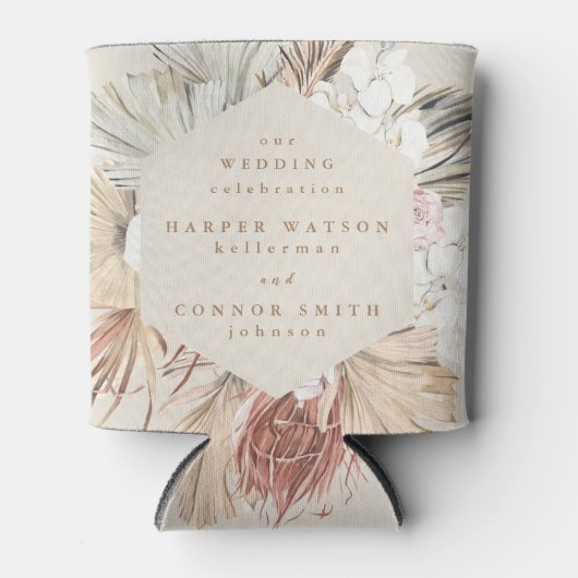 Cream Pampas Driving Grass Floral Jungle Wedding Dosenkühler (Vorderseite)