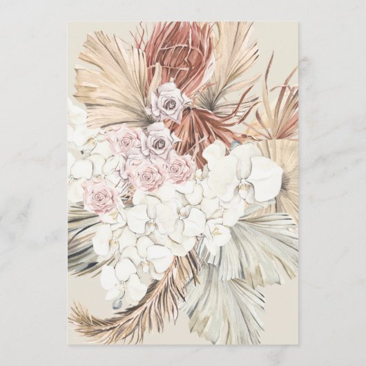 Cream Pampas Driving Grass Floral Jungle Wedding Einladung (Rückseite)