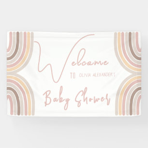 Cream Pastel Einfache Minimalistische Babydusche Banner