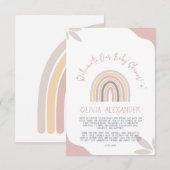 Cream Pastel Einfache Minimalistische Babydusche Begleitkarte (Vorne/Hinten)