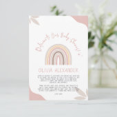 Cream Pastel Einfache Minimalistische Babydusche Begleitkarte (Stehend Vorderseite)