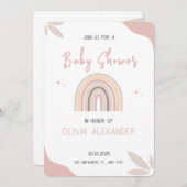 Cream Pastel Einfache Minimalistische Babydusche Einladung (Vorne/Hinten)