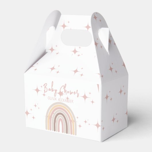 Cream Pastel Einfache Minimalistische Babydusche Geschenkschachtel (Vorderseite)