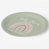 Cream Pastel Einfache Minimalistische Babydusche Pappteller (Schrägansicht)