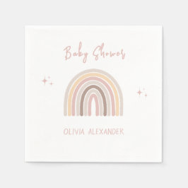 Cream Pastel Einfache Minimalistische Babydusche Serviette