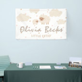 Cream Pastel Illustrative Baby Dusche Banner (Messeveranstaltung)