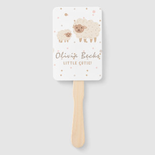 Cream Pastel Illustrative Baby Dusche Fächer