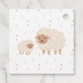 Cream Pastel Illustrative Baby Dusche Geschenkanhänger (Rückseite)