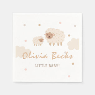 Cream Pastel Illustrative Baby Dusche Serviette