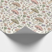 Cream Pastel Pilz Fungi Nahtloses Muster Geschenkpapier (Ecke)