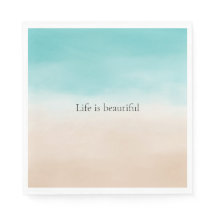 Cream Peach Aqua Ombre