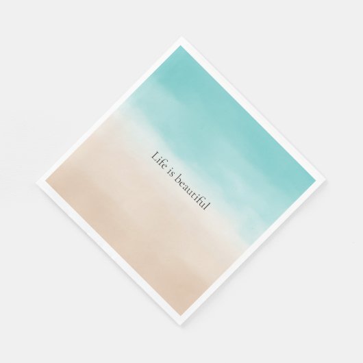 Cream Peach Aqua Ombre Serviette (Ecke)